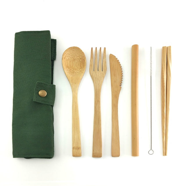 Bamboo cutlery set