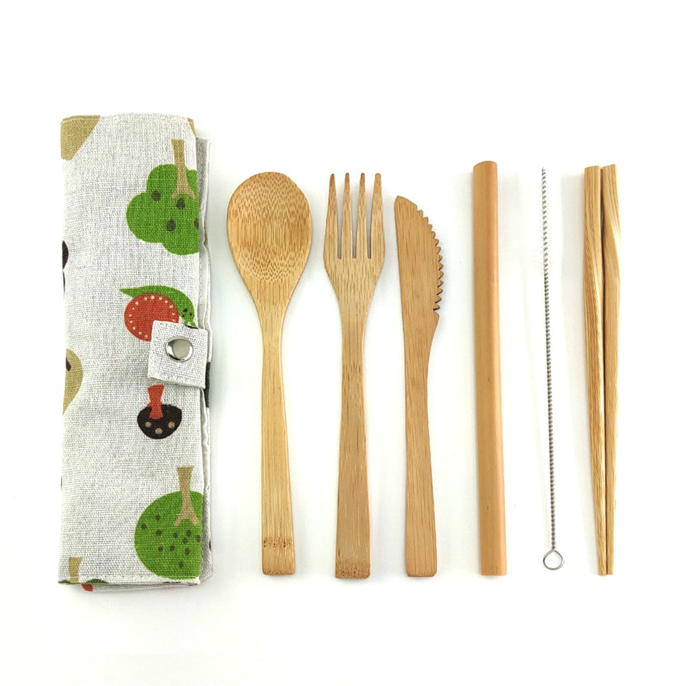 Bamboo cutlery set