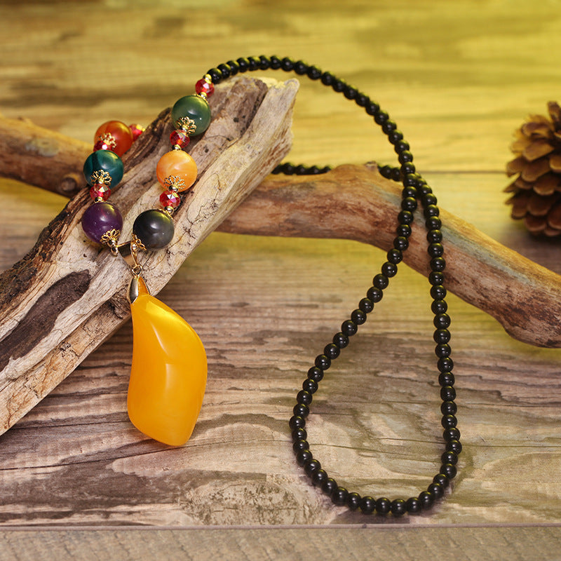 Beeswax pendant necklace