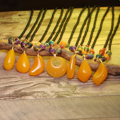 Beeswax pendant necklace