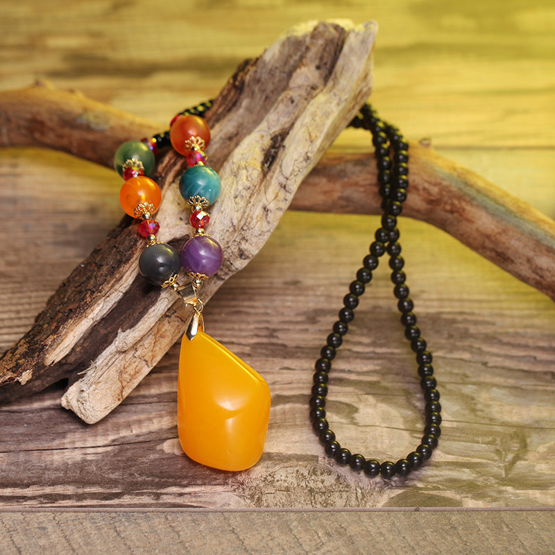 Beeswax pendant necklace