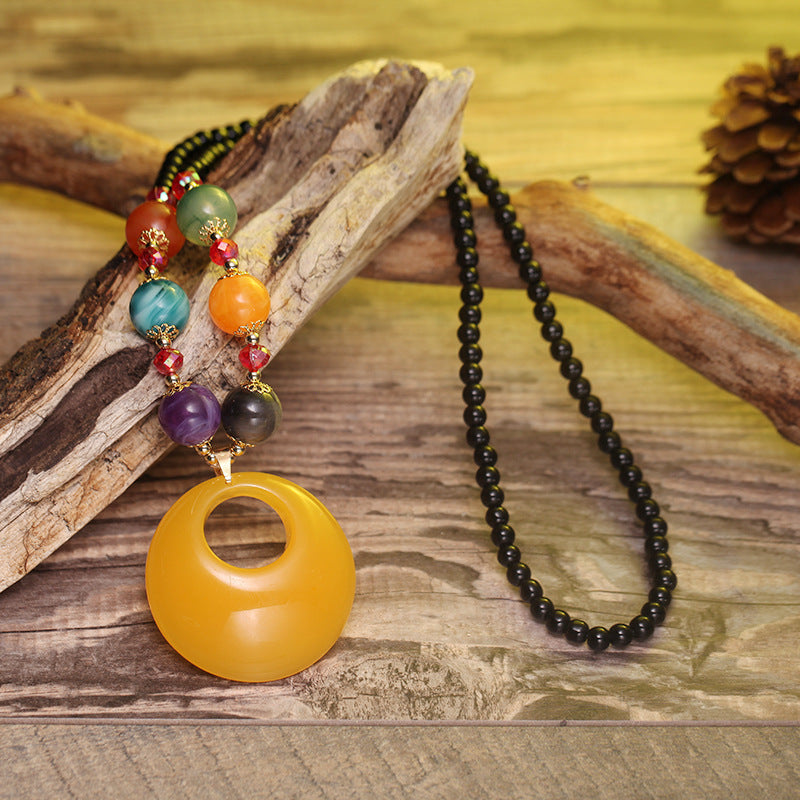 Beeswax pendant necklace