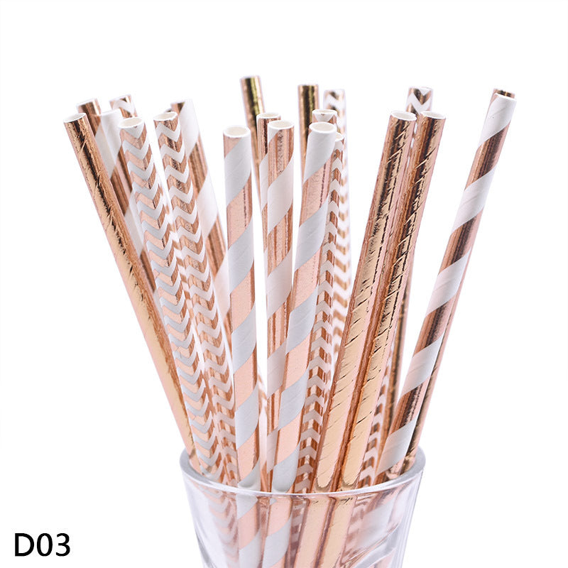 Color paper straws bronzing straws