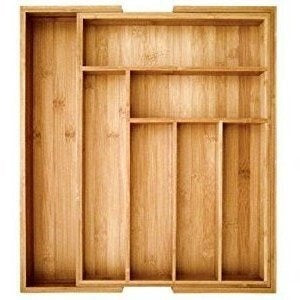 Bamboo Drawer Container Kitchen Utensils Sundries