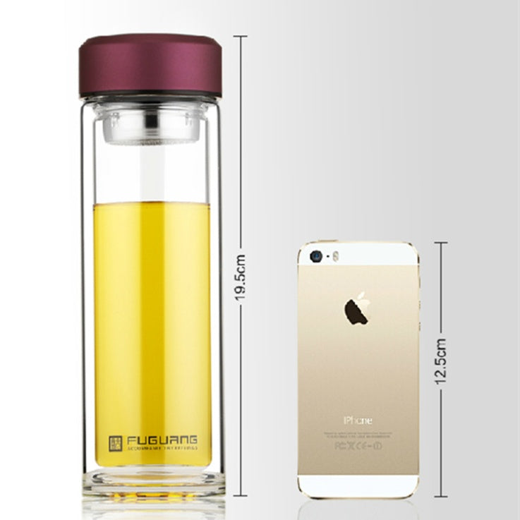 DoubleLayer High-Borosilicate Glass Water Bottle with Filter