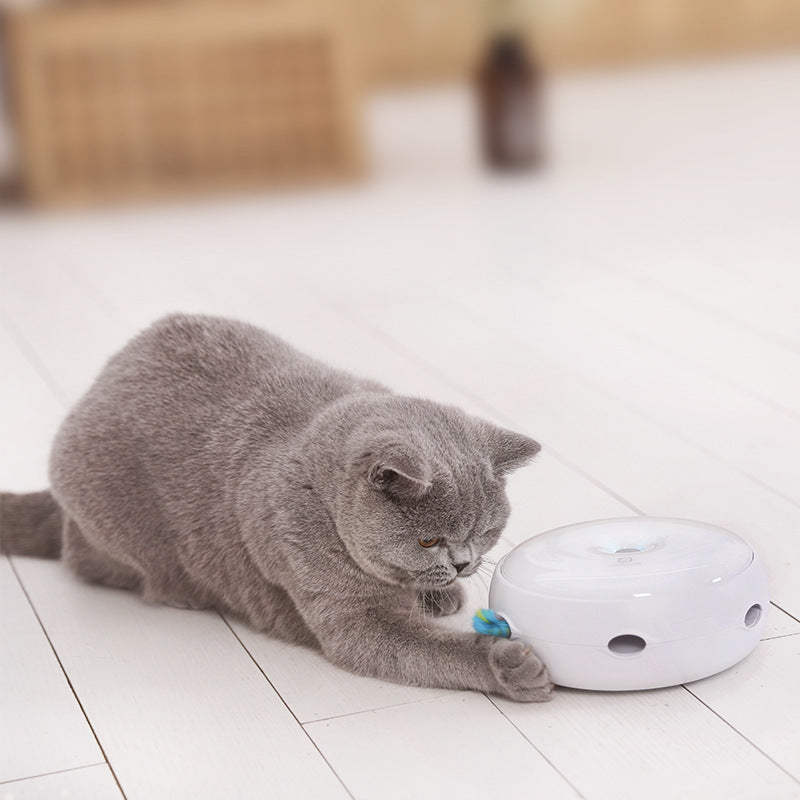 Electric cat toy smart funny cat stick donut automatic turntable