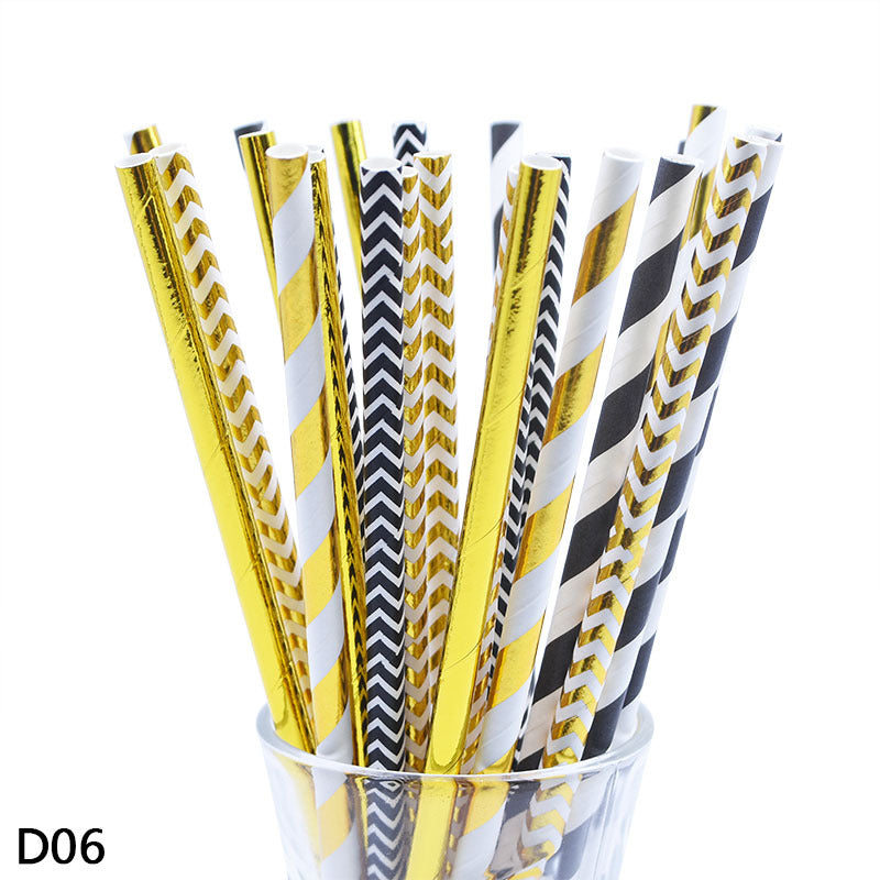 Color paper straws bronzing straws