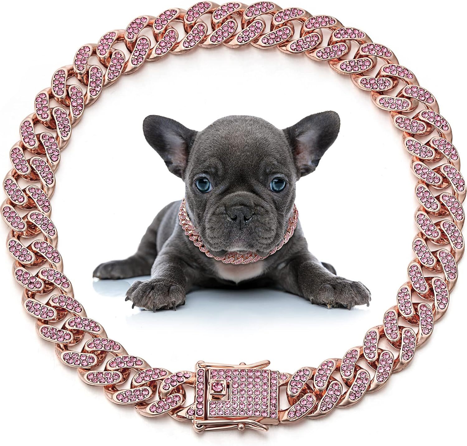 Dog Necklace Metal Cat Chain Pet Crystal Collar Jewelry Accessories For Small Medium Large Dogs Cats